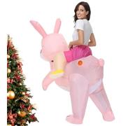 Generico Costume Da Coniglietto Per Bambini Abito Gonfiabile Da Coniglietto | Abito Gonfiabile Rosa Per Coniglio Per Adulti Bambini Ragazzi Festa Cosplay Raduno Halloween Pasqua Performance Sul