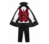 Generico Costume da Conte Dracula per Uomo, Include Pantaloni, Camicia con Gilet e Mantello, Comodo Elegante Tempo libero Festivalmente Traspirabile Outfit Horror per Feste, Carnevale e Halloween