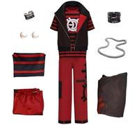 Generico Costume da Cosplay da uomo Zombie Victor Composto da Tre Pezzi Giacca in stile Punk Maglietta Pantaloni e Accessori Set per Carnevale di Halloween (b, M)