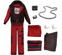 Generico Costume da Cosplay da uomo Zombie Victor Composto da Tre Pezzi Giacca in stile Punk Maglietta Pantaloni e Accessori Set per Carnevale di Halloween (a, 130)