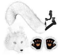 Generico Costume Da Cosplay Guanti Finti A Animale E Code Per Donna | Kit Travestimento Da Halloween per Halloween, Natale, Carnevale, maschera, spettacolo teatrale, sfilata di