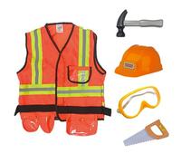 Generico Costume da costruzione per bambini | Set di attrezzi per bambini da 5 pezzi Fai finta di giocare a vestiti da operaio di ingegneria - Giocattoli per Dress Up Party