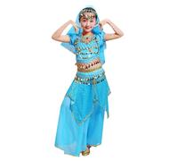 Generico Costume da Danzatrice del Ventre per Bambini Ragazza Costume Travestimento Danza del Ventre per Carnevale Cosplay Vestito Carnevale Bambina Vestito Bambina Gonna Frange