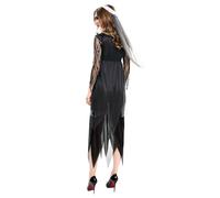 Generico Costume Da Diavolo Vintage Elegante Da Donna Abito Da Sposa Dark Per Halloween Outfit Comodo e Raffinato Per Giochi Di Ruolo Spettacoli Teatrali e Feste