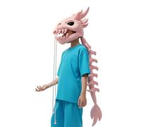 Genérico Costume da Dinosauro Scheletro - Costume Realistico Peluche Con E Colonna | Outfit 3D Per Bambini Adulti Halloween Cosplay Costume