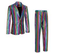 Generico Costume da discoteca per uomo, costume da ballo per adulti Glitter | Costume da discoteca per uomo per Halloween Party Dress Up Tema anni '70 Jazzy Dance Outfit Fanc