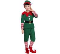 Generico Costume da elfo adulto, costume da elfo di Natale per donna, Costumi 'aiutante di Babbo Natale per le vacanze, Abito da natalizio, abito per bambini, adulti, cosplay natalizio