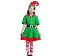 Generico Costume da elfo di Natale,Costume da elfo per bambini - da aiutante di Babbo Natale | Abito natalizio per adulti e bambini, abiti festivi, costumi cosplay natalizi