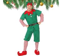Generico Costume da elfo per bambini,Costume da elfo per adulto - da aiutante di Babbo Natale | Abito natalizio per adulti e bambini, abiti festivi, costumi cosplay natalizi