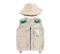 Generico Costume Da Esploratore Bambini | Giubbotto da Esploratore con Cappello | Costumi per Bambini per Escursioni Caccia al Tesoro Feste Giungla Tour in Wilderness Zoo Pesca Ranch e Camping