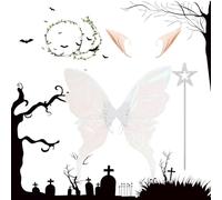 Generico Costume da fata farfalla - Set cosplay con, morbide d'angelo, per costumi di Halloween | sistemas di costumi coinvolgente per ragazze, donne, adulti, feste, festival