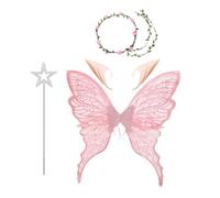 Generico Costume da Fata per Donne - Costume Halloween da Fata Farfalla - Elastico Con Ghirlanda Floreale Per Donne, Ragazze E Bambine