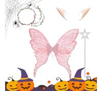 Generico Costume da Fata per Donne | Costume Halloween Ragazze Con Da Farfalla - Elastici e Amici della Pelle per Travestimenti per Feste, Balli in Maschera e Sfide