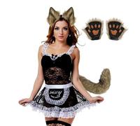 Genérico Costume da lupo adulto, kit di costume lupo per ragazze e giovani, accessorio per costume facile da usare per feste in costume carnevale