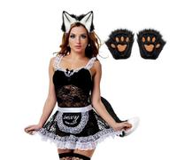 Genérico Costume da lupo completo da donna, kit di costume lupo per ragazze e giovani, accessorio facile da usare per feste in costume carnevale