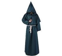 Generico Costume da Monaco Sacerdote, Costume da Prete e da Frate Medievale, Abito da Monaco Con Cappuccio, Abito da Sacerdote Rinascimentale Per Halloween, Carnevale, Feste Mascherate