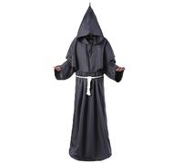 Generico Costume da Monaco Sacerdote, Costume da Prete e da Frate Medievale, Abito da Monaco Con Cappuccio, Abito da Sacerdote Rinascimentale Per Halloween, Carnevale, Feste Mascherate