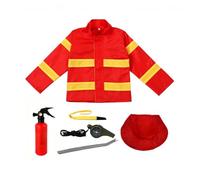 Generico Costume da operaio edile per bambino - Completo da costruttore in 6 pezzi, set per giochi di ruolo di ingegneria Uniforme da festa per il giorno della carriera con giacca, cappello Regalo