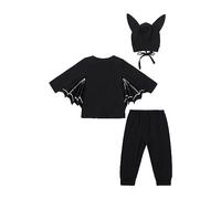 Generico Costume Da Pipistrello Per Bambini, Pipistrello Mantello Con Cappello E Fascia Costume Carnevale Bambino Per Bambini 5-15 Anni Ragazzi E Ragazze Morte Costume Di Halloween