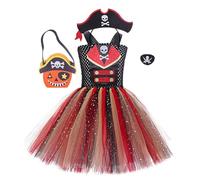 Generico Costume Da Pirata Per Bambina Outfit Teatrale Di Halloween