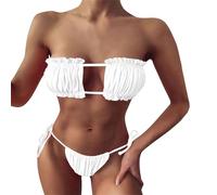 Generico Costume da Piscina Donna 2 Pezzi Costume Intero Donna Mare Bikini Mestruale Costume Bagno Donna Fascia Addio al Costume da Bagno Sposa Copricostume Donna