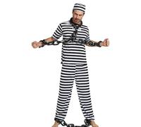Generico Costume Da Prigioniera Donna Da Carcere A Righe Bianche E Nere