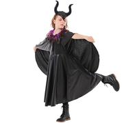 Generico Costume da Regina Cattiva per ragazza - Costume da regina cattiva per ragazze | da regina del diavolo per ragazze, costumi da malvagia con fascia in corno, mantello per cosplay di Halloween