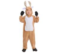 Generico Costume da Renna di Natale - Costume Da Cervo Animale Per Le Feste Di Natale Per Ragazzi | Tuta Morbida età 3-13 anni Completo per Vacanze Invernali Compleanno Spettacolo Teatro e Dramma
