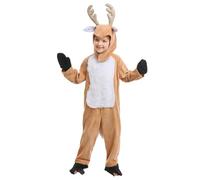 Generico Costume Da Renna Per Bambini,Costume Da Cervo Animale Per Le Feste Di Natale Per Ragazzi - Tuta Morbida età 3-13 anni Completo per Vacanze Invernali Compleanno Spettacolo Teatro e Dramma