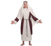 Generico Costume da San Giuseppe per uomo, Costume da pastore Include tunica con gilet, cintura, sciarpa e fascia per la testa, Natale - Tenuta per adulti per feste