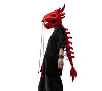 Genérico Costume da scheletro di dinosauro in peluche, copricapo con teschio 3D, costume da dinosauro realistico, portatile, costumi di Halloween per bambini e adulti, costume divertente per