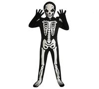 Generico Costume da Scheletro per Bambini Scheletri Che Si Illuminano al Buio Costumi da Scheletro di Halloween per Ragazzi e Ragazze (Black, XL/150)