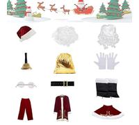Generico Costume Da Uomo Babbo Natale | Set Di Cosplay Di Nattale Babbo | Comodo Cosstume Per Adulti Babo Natale Eva Christmas Halloween Costume Event Party Yend-End