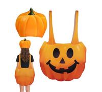 Genérico Costume da zucca con cappello incluso | Costume di Halloween per feste in maschera, spettacoli, carnevale, festival, vacanze, scuola, casa e molto altro ancora