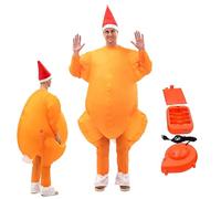 Generico Costume Del Per Il Ringraziamento - Unisex Gonfiabile Ventilatori Abbigliamento da Pollo con Ventilatori,Uomini Donne Natale Abbigliamento da - per Adulti Coppie Famiglia Amici Moglie Marito