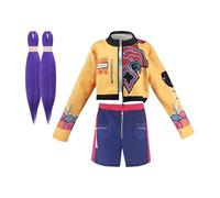 Generico Costume Demons Hunters Cosplay | Rumii Anime Character Halloween Cosplay Dress Up Crop Top & Skirt & Wig,Outfit Uniform For Halloween Parties Accessories