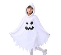Generico Costume di cosplay fantasma | Glow in the Dark Hoodies Cloak | Mantello per la faccia fantasma luminosa bianca per Halloween Masquerade Carnival Role Play Part a tema, bambini, vestiti
