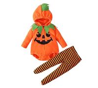 Generico Costume Di Halloween Bambina Feste Party Carnevale Costume In Maschera Zucca Bambini Set Di Jumpsuit Tuta Pagliaccetto Cappello Costume Di Neonato Cosplay Abbigliamento Per Bambini