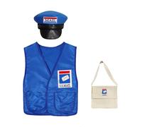 Generico Costume di Halloween Bambino Completo Postino Corriere con Gilet Cappello e Zaino per Spettacoli Scolastici Adatto a Serate di Halloween dai 3 ai 14 Anni e Giochi di Ruolo