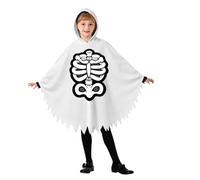 Generico Costume Di Halloween Da Bambina,Mantello Da Per Bambini Con Stampa Scheletro Per Feste Spettacoli Travestimenti