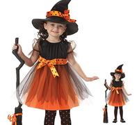 Generico Costume di Halloween per Bambini Carino con Cappello da Zucca Il Mio Primo Mantello Pipistrello Adatto Altezza 90-150 Cm