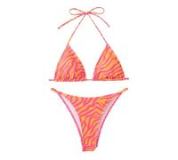 Generico Costume Donna Due Pezzi Vita Alta Push Up Curvy Bikini Set Estate Spiaggia Sexy Scollo a V Swimwear Surf Vacanza Coordinati Costumi da Mare Elastico Classico Hot Costume Piscina