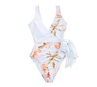 Generico Costume Donna Intero Push Up, Costumi da Bagno Donna Interi,Costume da Bagno Uno Pezzo Striped Women's Strap Solid Women's Bikini Floral Swimsuit Sexy Color Swimwears