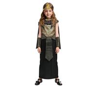 Generico Costume Egiziana Bambina- Capo di Copricapo, Vestito ungo, Collo, 2 Capi di Braccialetti e Cintura, Costumi da Faraona e Regina del Nilo per Halloween, Carnevale e Feste in Maschera