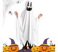 Generico Costume Fantasma Bianco, Costume Di Cape Ghost, Cape Cosplay Smile Di Halloween, Costume Festivo Morbido, Polyvalent Unisex Cape Per Festival Di Carnival