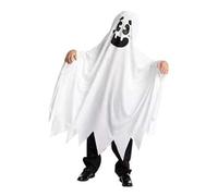 Generico Costume Fantasma Di Halloween - Ghost Cape | Smile Ghöst Cosplay Cape | Costume Di Halloween White Ghosts Con Sacchetto Di Zucca, Mantello Unisex Multiuso Per Feste Carneval