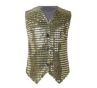 Generico Costume Gilet Bambini Ragazzi con Paillettes Smanicato Brillantini Spettacoli Saggi Regalo per Natale e Compleanno Spettacolo Della Festa di Natale (Gold, 18-24 Months)