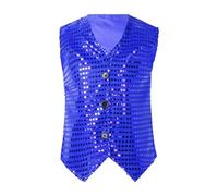 Generico Costume Gilet Bambini Ragazzi con Paillettes Smanicato Brillantini Spettacoli Saggi Regalo per Natale e Compleanno Spettacolo Della Festa di Natale (Blue, 18-24 Months)