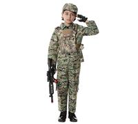 Generico Costume Gioco di Ruolo Bambino per Feste Halloween E Career Day Abito Dottore Avvocato Operaio per Gioco di Ruolo Costume Professioni Bambino per Feste A Tema(Camouflage, 5-6 Years)