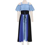 Generico Costume Gotico Donna Abito da Donna Medievale Abiti Rinascimentale con Corsetto Abito Tradizionale Irlandese con Maniche a Tromba Abiti Vittoriano con Spalle Scoperte per Cosplay Halloween